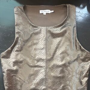 good American body suit faux leather brown snake print size 2